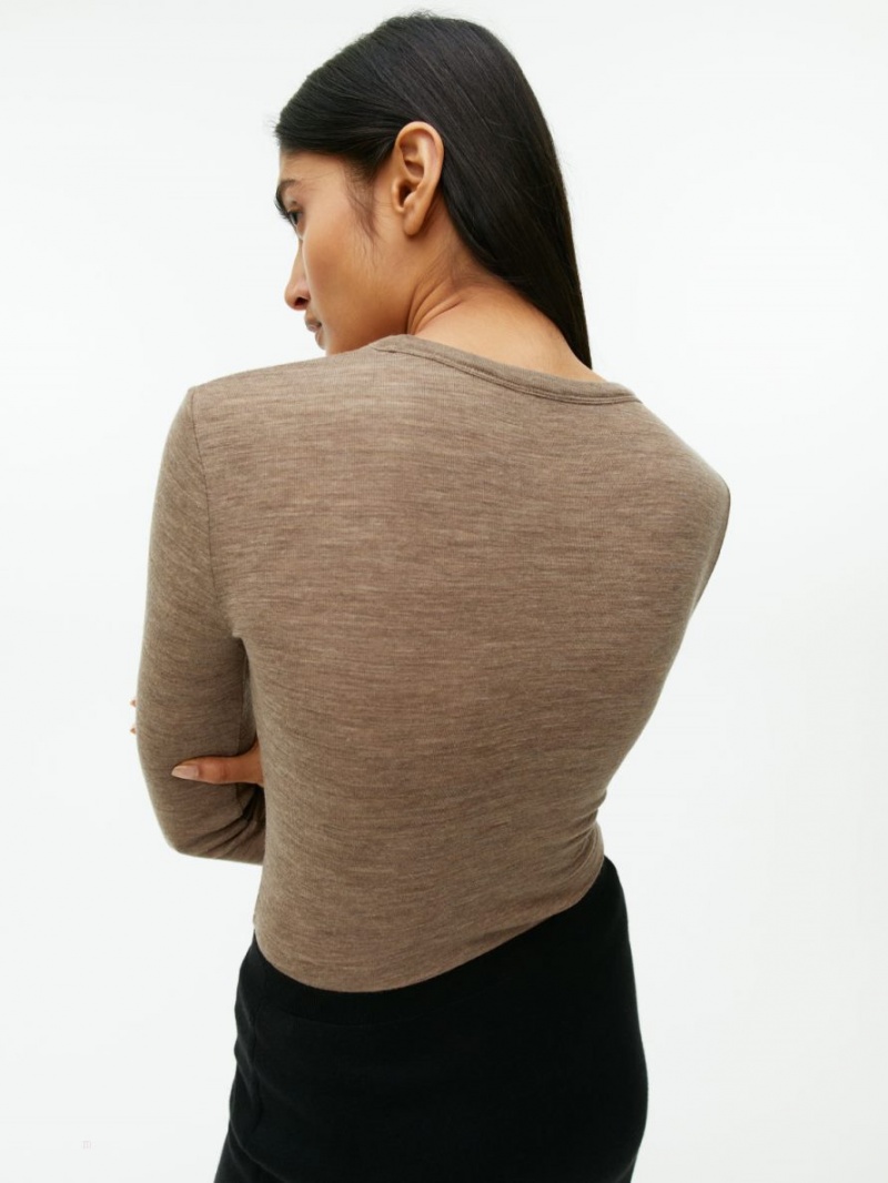 Topuri Arket Long-Sleeved Merino Dama Maro | Romania-ADLX57013