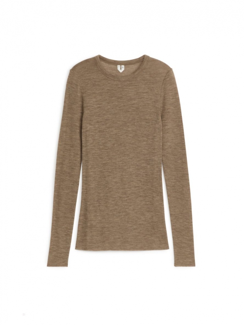 Topuri Arket Long-Sleeved Merino Dama Maro | Romania-ADLX57013