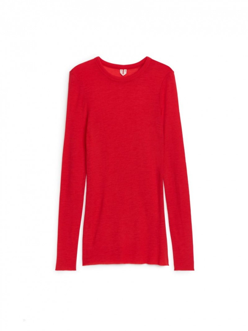 Topuri Arket Long-Sleeved Merino Dama Rosii | Romania-FKRO49156