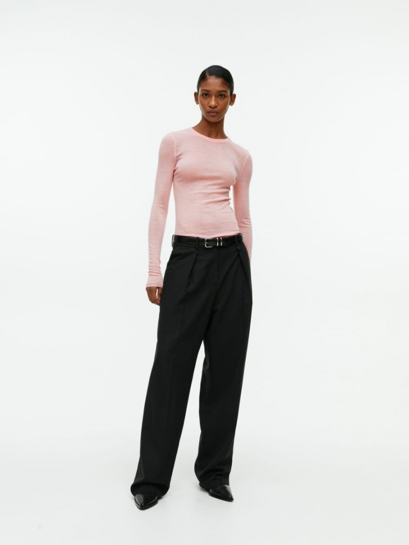 Topuri Arket Long-Sleeved Merino Dama Roz | Romania-DBRJ27396