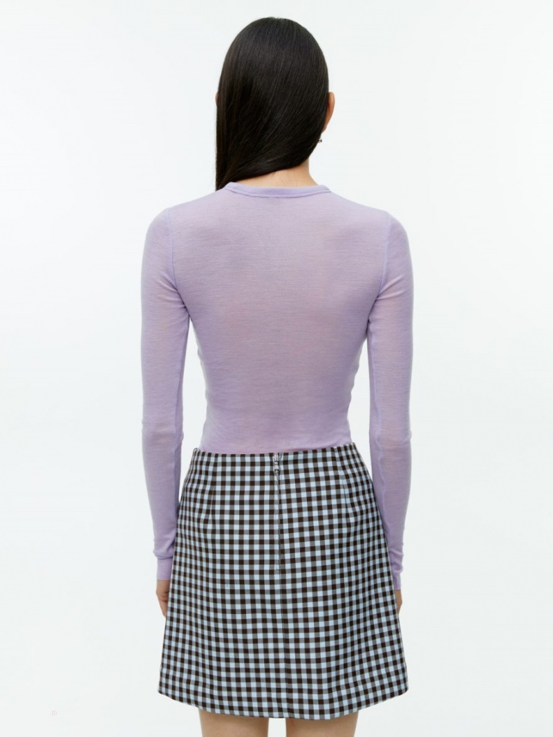 Topuri Arket Long-Sleeved Merino Dama Violet | Romania-PXWN27061