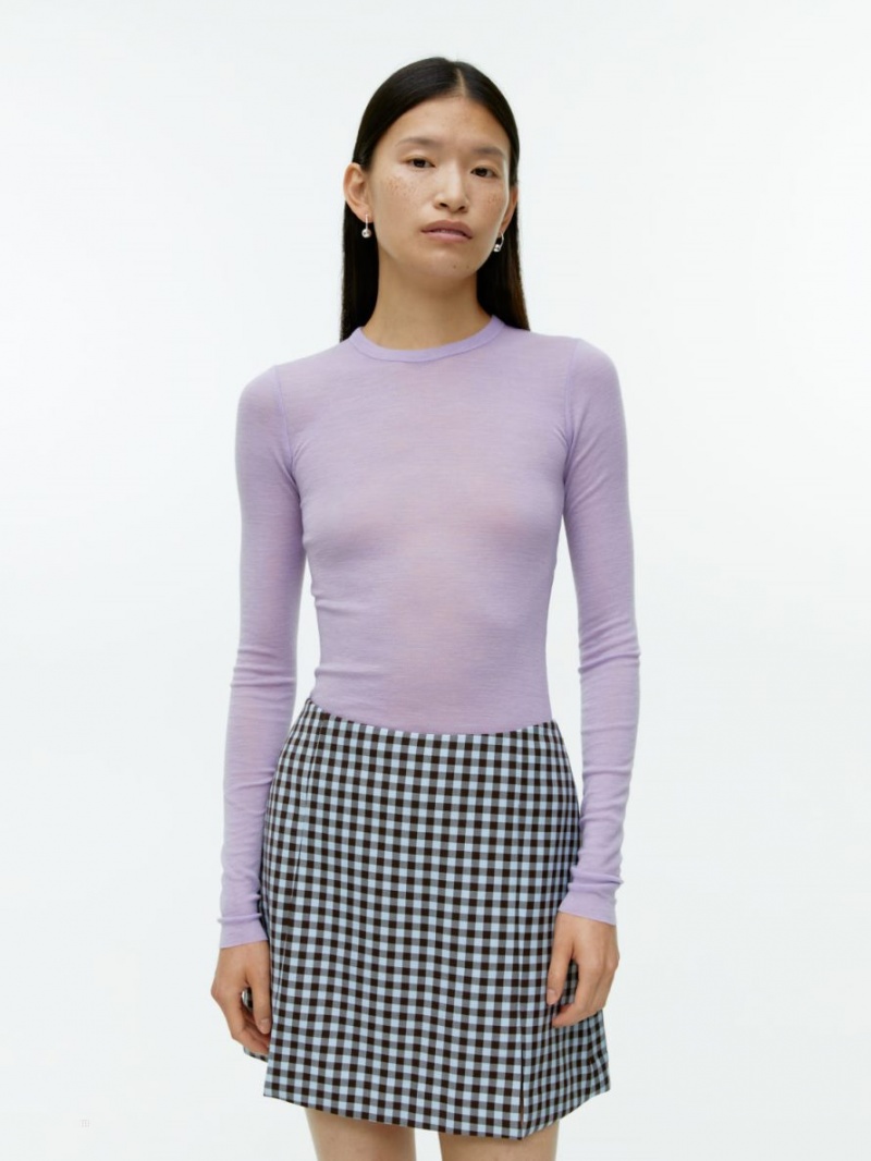 Topuri Arket Long-Sleeved Merino Dama Violet | Romania-PXWN27061
