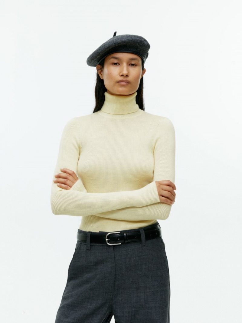Topuri Arket Merino Lână Roll-Neck Dama Galbeni | Romania-SKIH89247