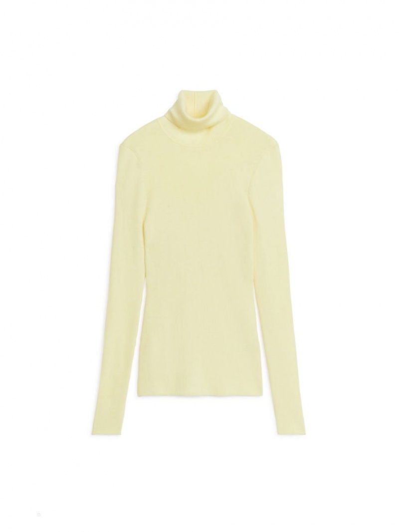 Topuri Arket Merino Lână Roll-Neck Dama Galbeni | Romania-SKIH89247