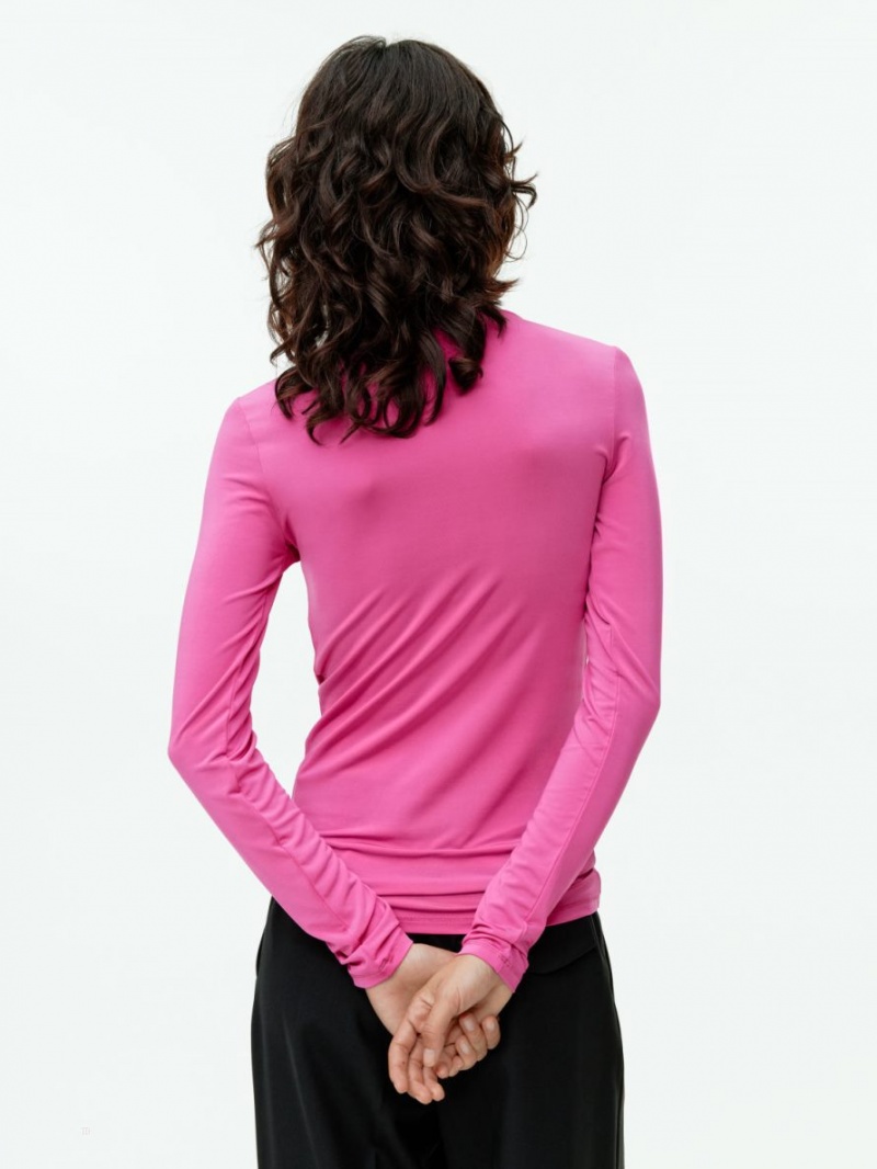 Topuri Arket Mock Neck Dama Roz Deschis | Romania-JSOP53012