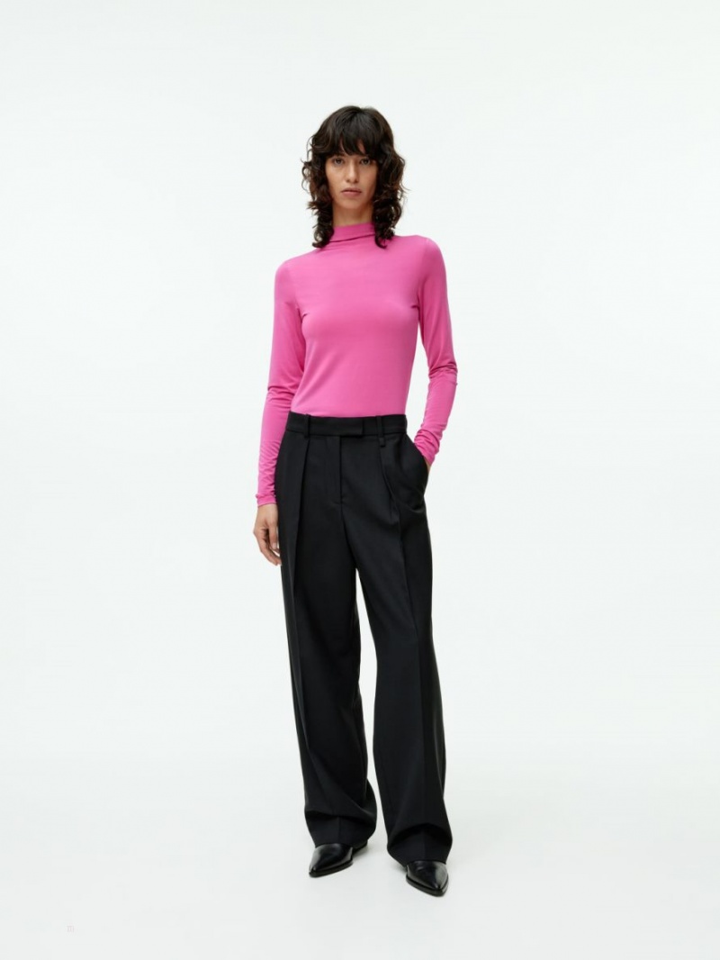 Topuri Arket Mock Neck Dama Roz Deschis | Romania-JSOP53012