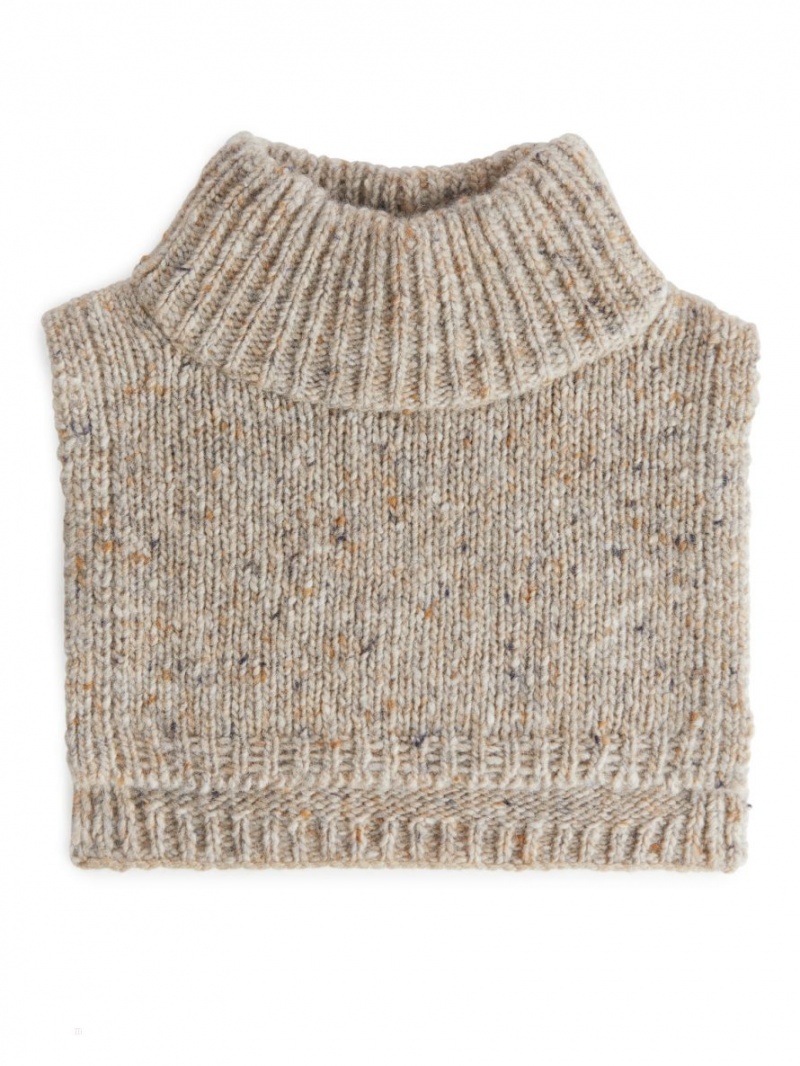Topuri Arket Neps Mock Roll-Neck Fete Bej | Romania-VJCZ69150