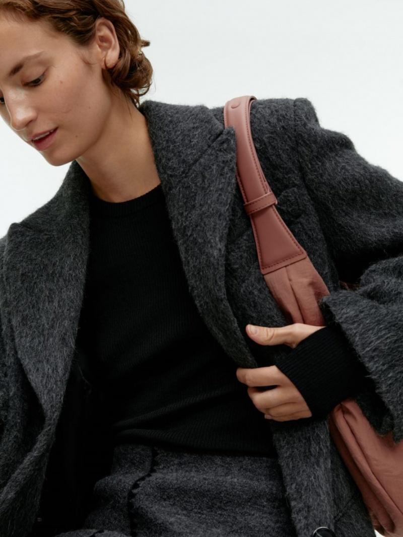 Topuri Arket Rib-Knit Merino Dama Negrii | Romania-IDWN04923