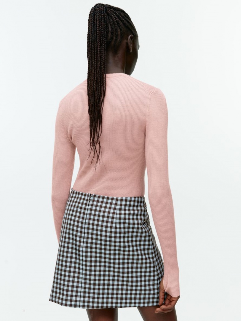 Topuri Arket Rib-Knit Merino Dama Roz | Romania-VSCZ40375