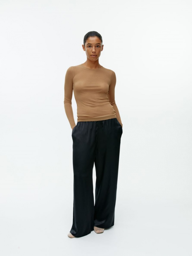 Topuri Arket Rib-Knit Silk Dama Maro | Romania-NHCX02561