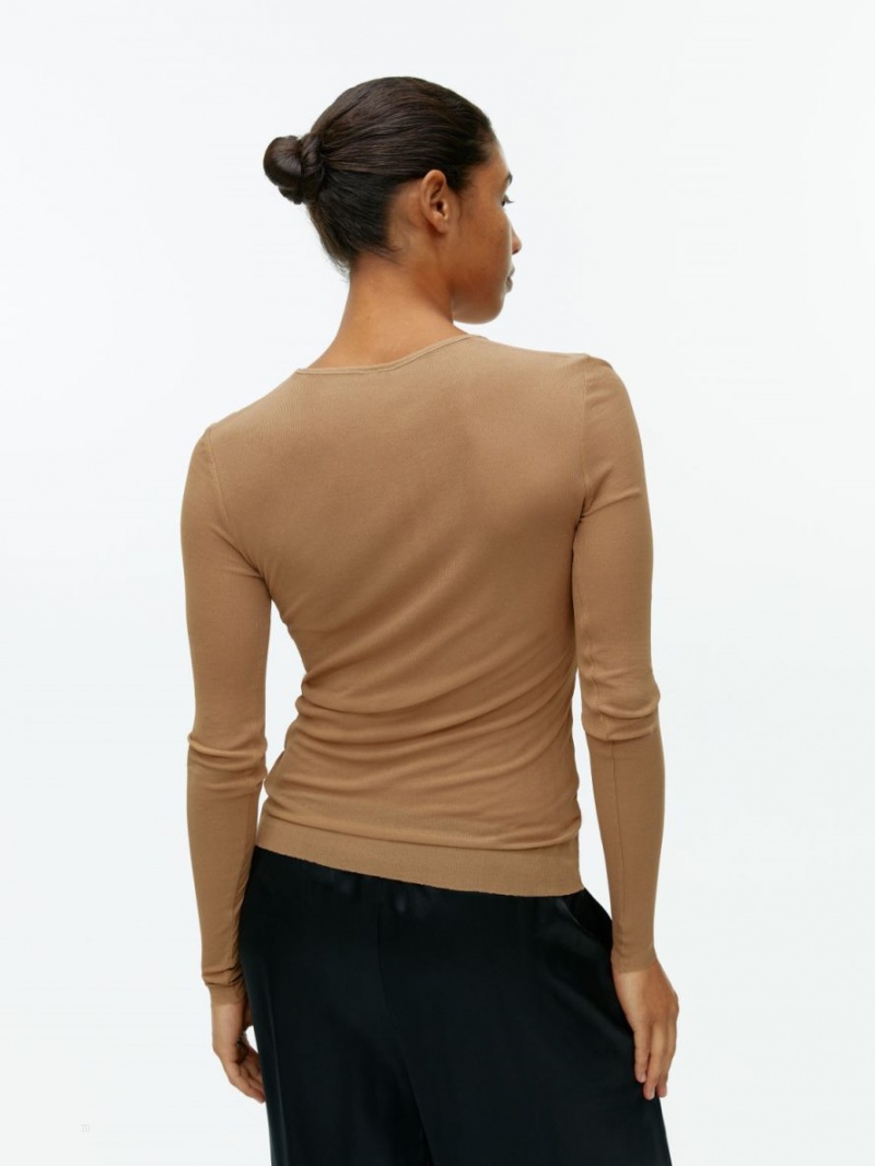 Topuri Arket Rib-Knit Silk Dama Maro | Romania-NHCX02561