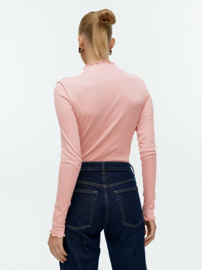 Topuri Arket Rib Jersey Dama Roz | Romania-CBRZ34156