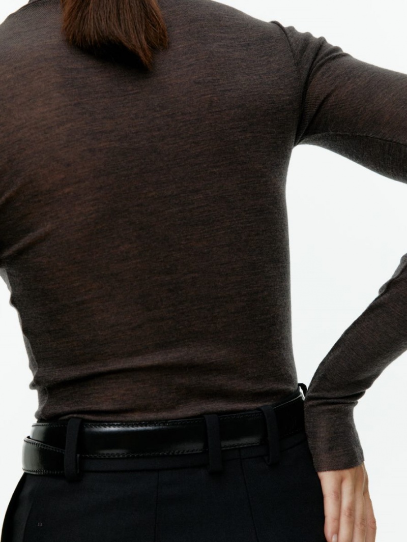 Topuri Arket Roll-Neck Lână Dama Maro Inchis | Romania-FCSL28459