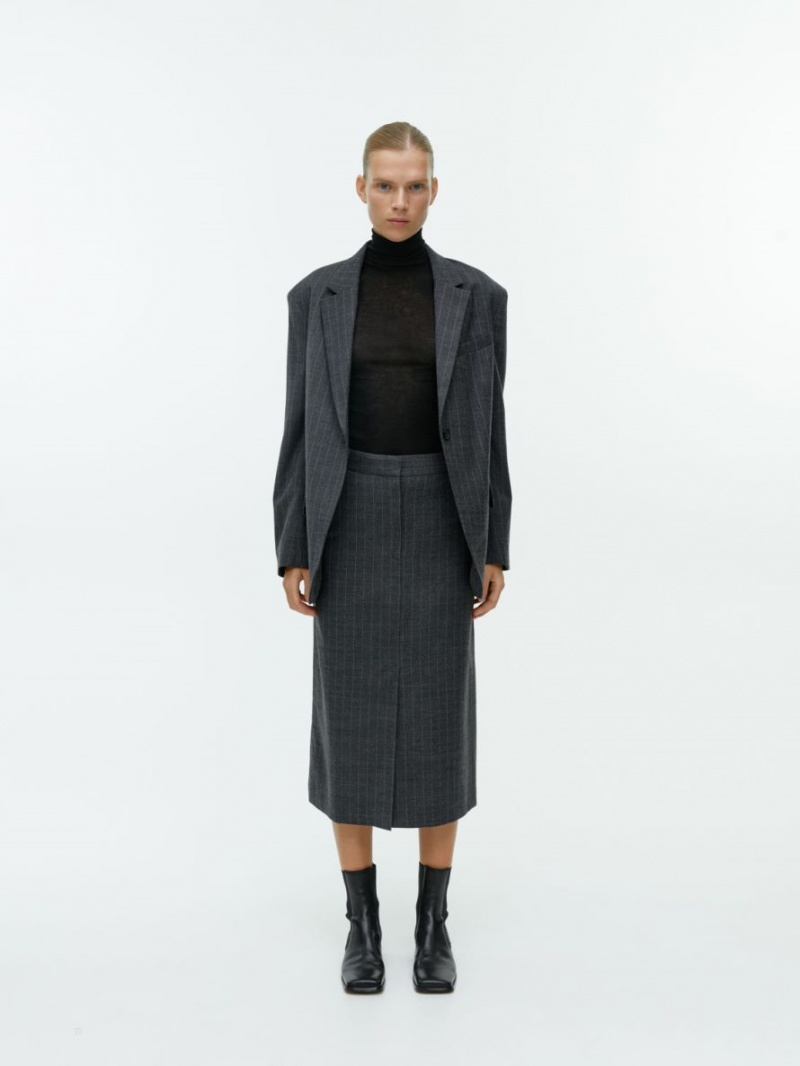 Topuri Arket Roll-Neck Lână Dama Negrii | Romania-JRBH15674