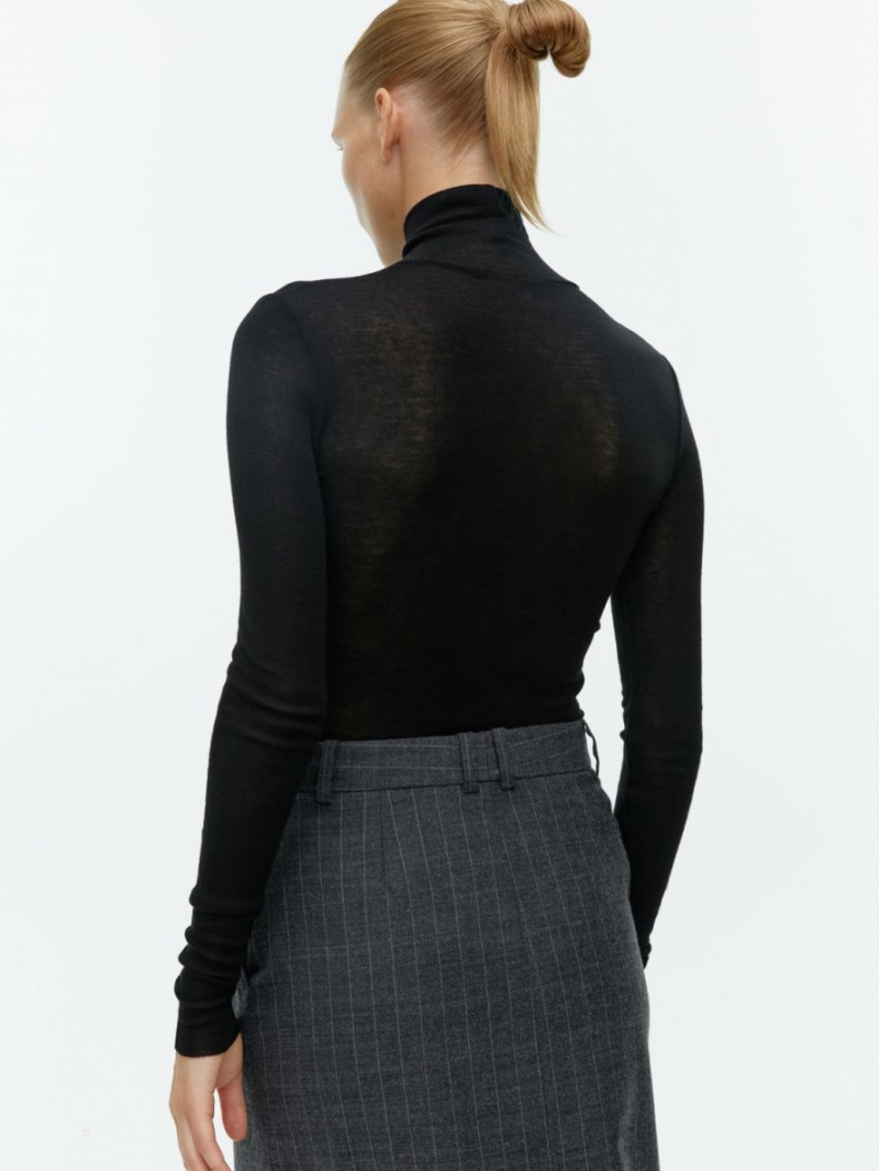 Topuri Arket Roll-Neck Lână Dama Negrii | Romania-JRBH15674