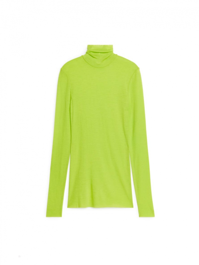 Topuri Arket Roll-Neck Lână Dama Verzi | Romania-WUVK18369