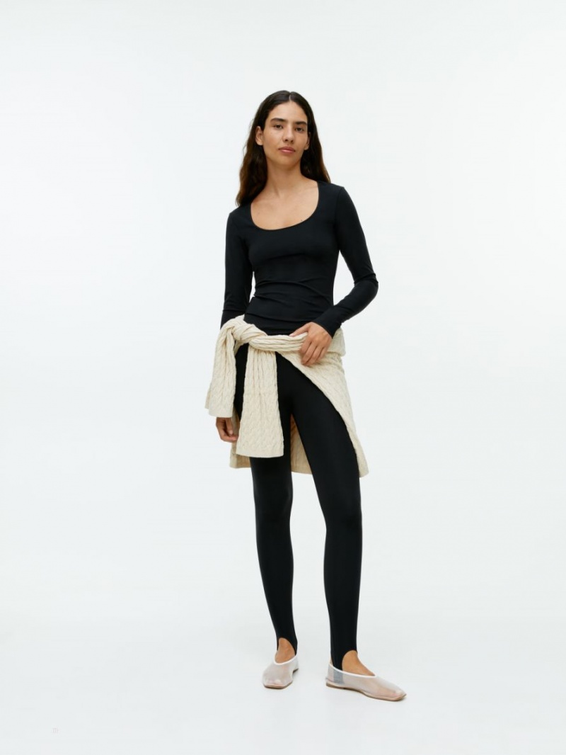 Topuri Arket Round-Neck Jersey Dama Negrii | Romania-TJKP12305