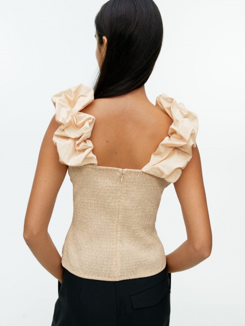 Topuri Arket Scrunched Tube Dama Bej | Romania-YRZW35862