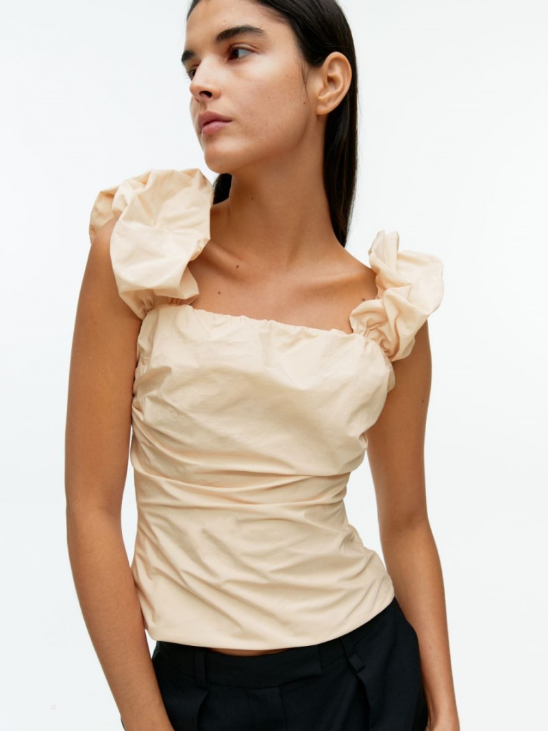 Topuri Arket Scrunched Tube Dama Bej | Romania-YRZW35862