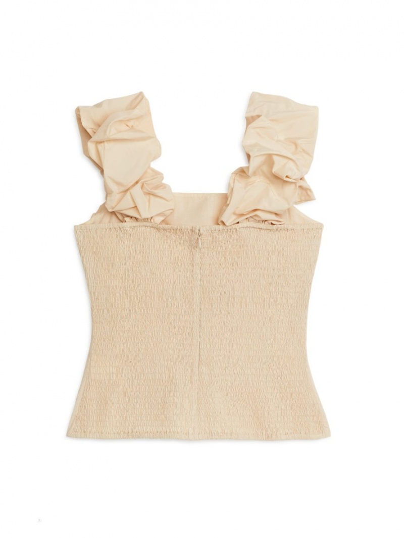 Topuri Arket Scrunched Tube Dama Bej | Romania-YRZW35862