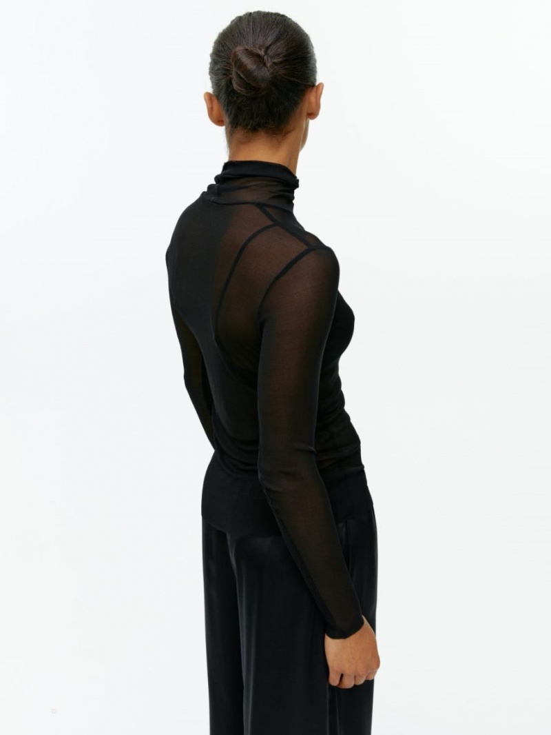 Topuri Arket Silk Roll-Neck Dama Negrii | Romania-BOAC93207
