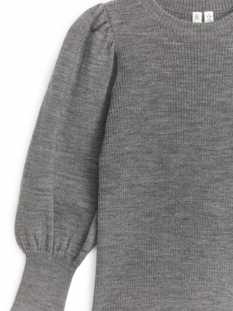 Topuri Arket Volume Sleeve Merino Fete Gri | Romania-HENJ96314