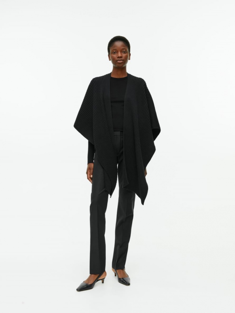 Tricotaje Arket Bumbac Poncho Dama Negrii | Romania-RFDE89405
