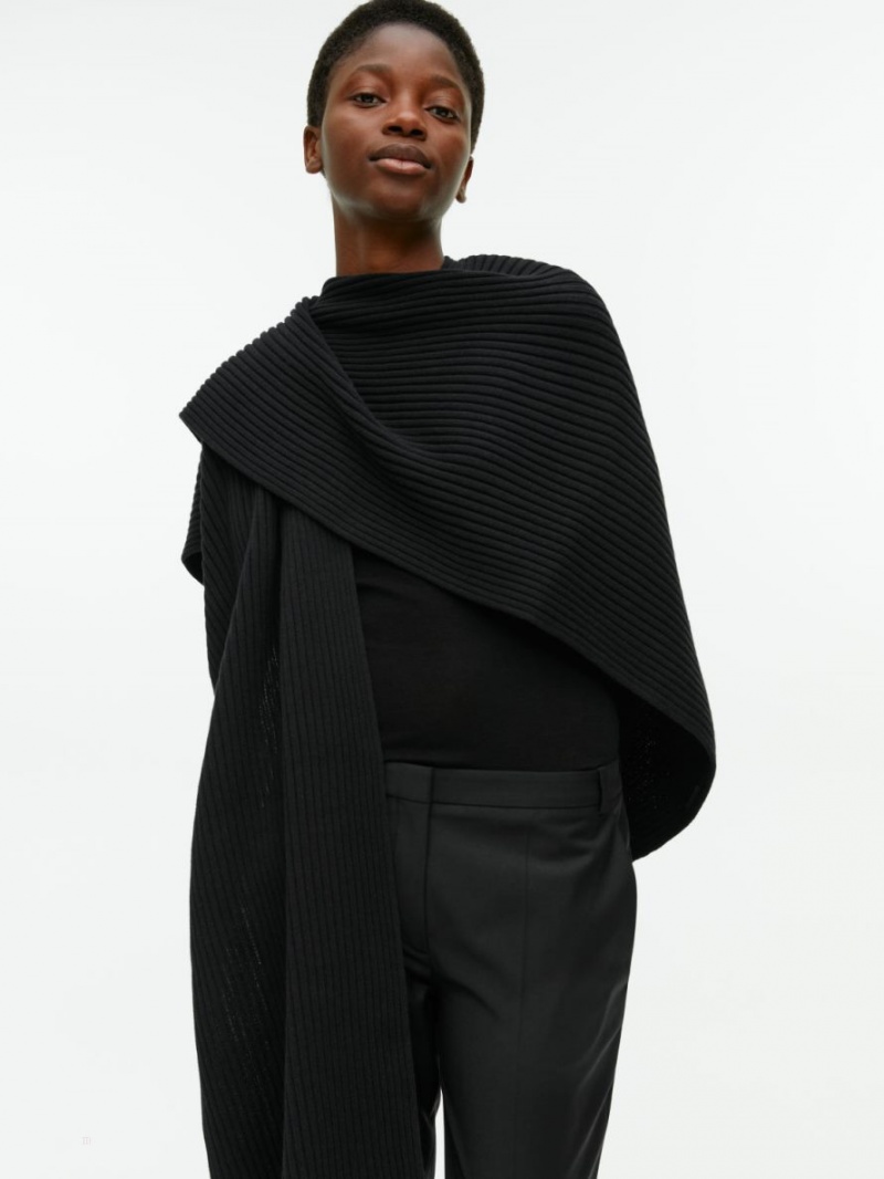 Tricotaje Arket Bumbac Poncho Dama Negrii | Romania-RFDE89405