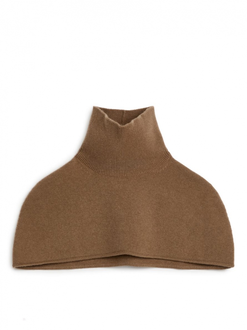 Tricotaje Arket Cashmere Poncho Dama Bej Inchis | Romania-JDMO98740