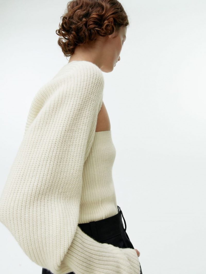 Tricotaje Arket Tricotate Merino Bolero Dama Albi | Romania-YREO73809