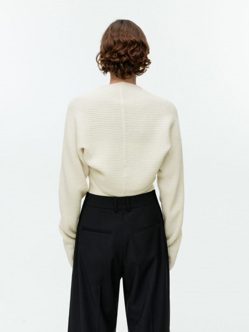 Tricotaje Arket Tricotate Merino Bolero Dama Albi | Romania-YREO73809