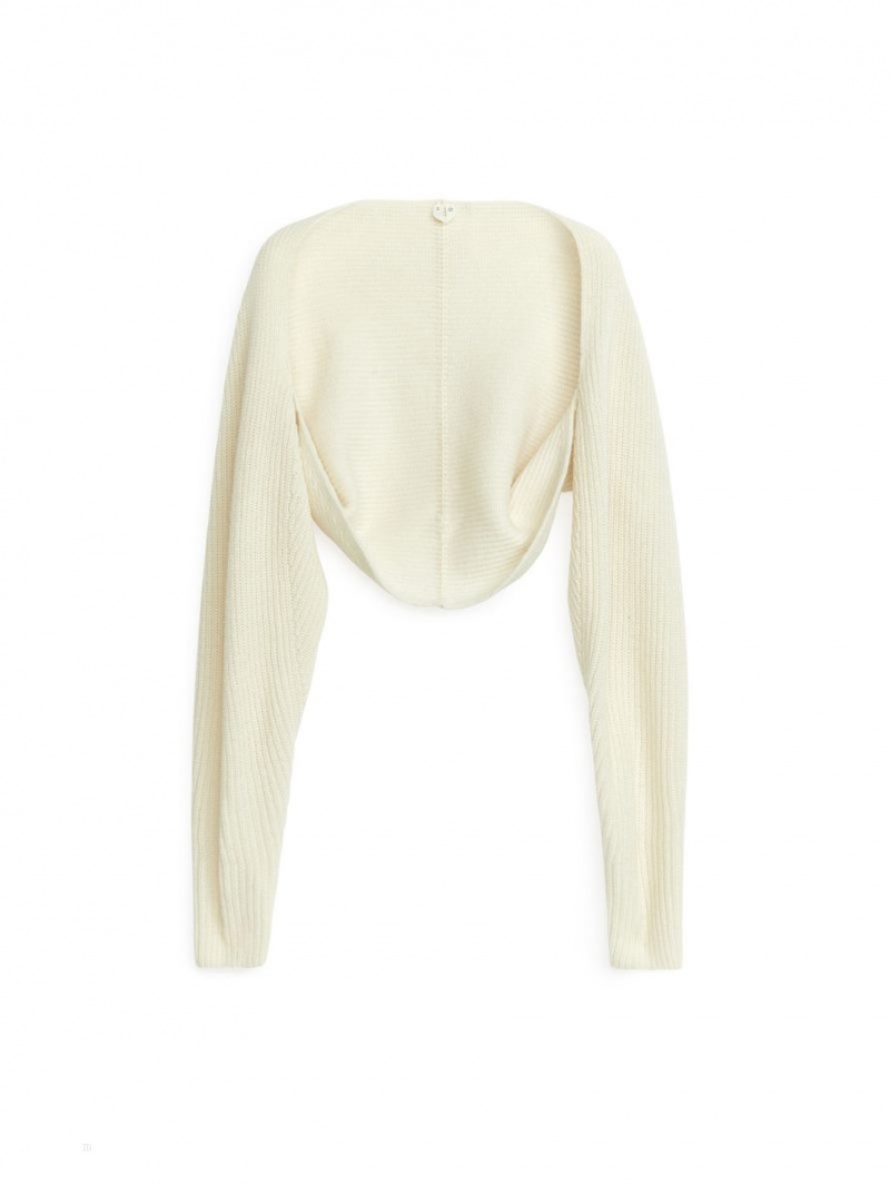 Tricotaje Arket Tricotate Merino Bolero Dama Albi | Romania-YREO73809