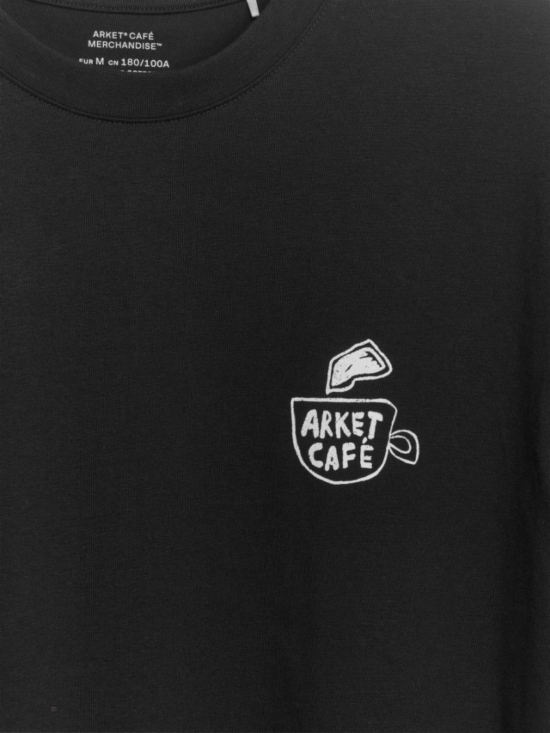 Tricouri Arket ARKET CAFÉ Barbati Negrii | Romania-VNXY54136