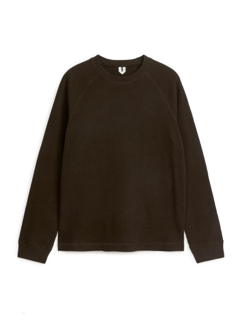 Tricouri Arket Active Waffle Long-Sleeved Barbati Maro Inchis | Romania-DPQU43062
