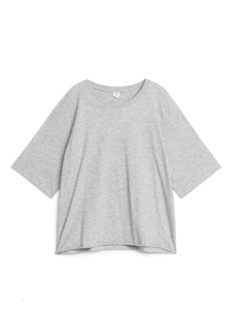 Tricouri Arket Bumbac Pyjama Dama Gri | Romania-TKDC54270