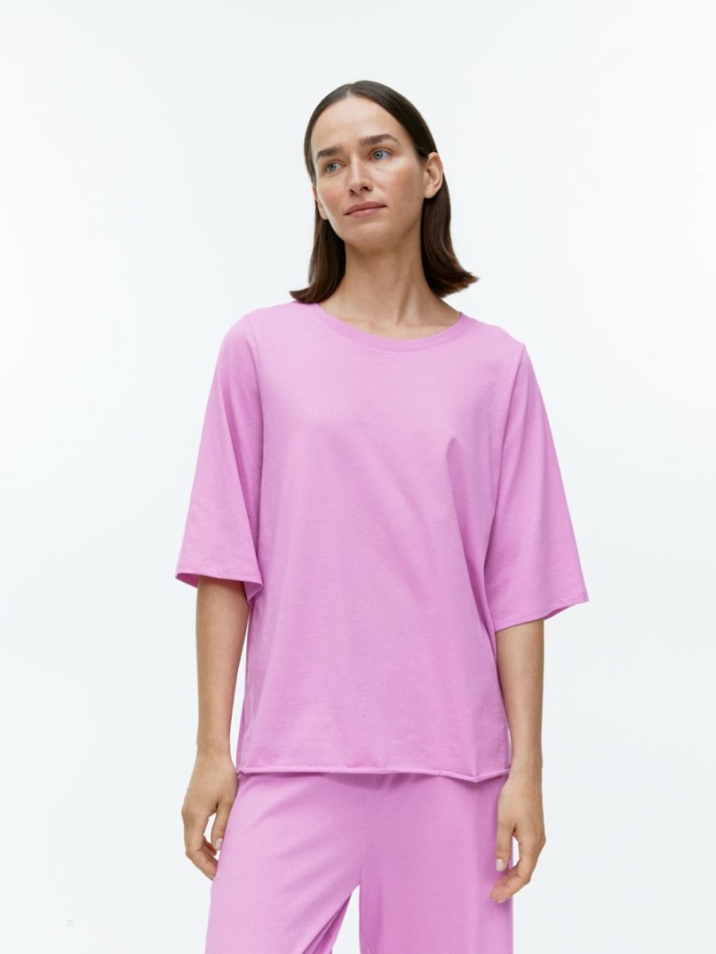 Tricouri Arket Bumbac Pyjama Dama Roz | Romania-RWUT78613