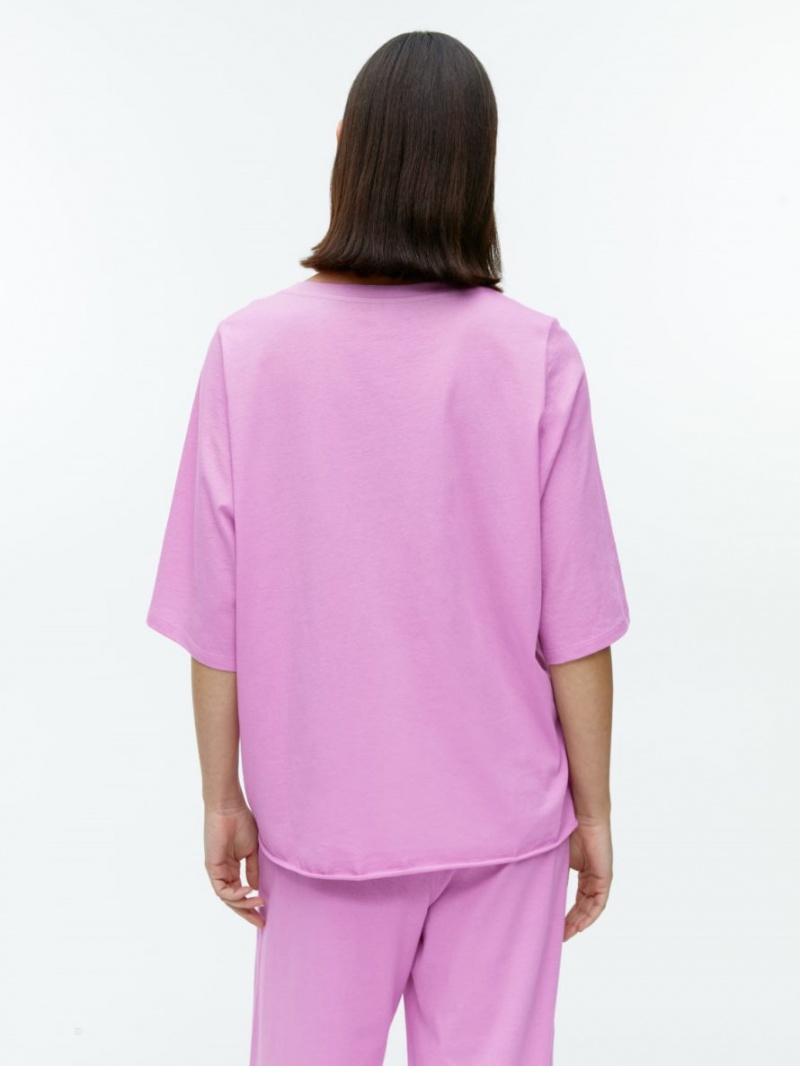 Tricouri Arket Bumbac Pyjama Dama Roz | Romania-RWUT78613