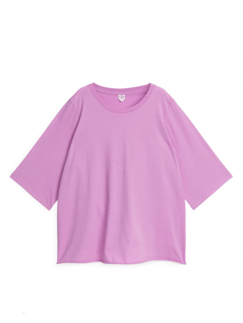 Tricouri Arket Bumbac Pyjama Dama Roz | Romania-RWUT78613