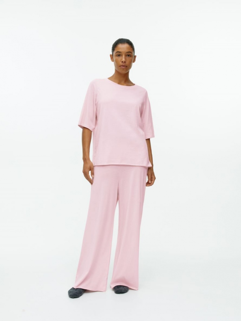 Tricouri Arket Bumbac Pyjama Dama Roz | Romania-XWSV49308