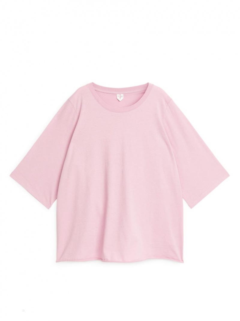 Tricouri Arket Bumbac Pyjama Dama Roz | Romania-XWSV49308