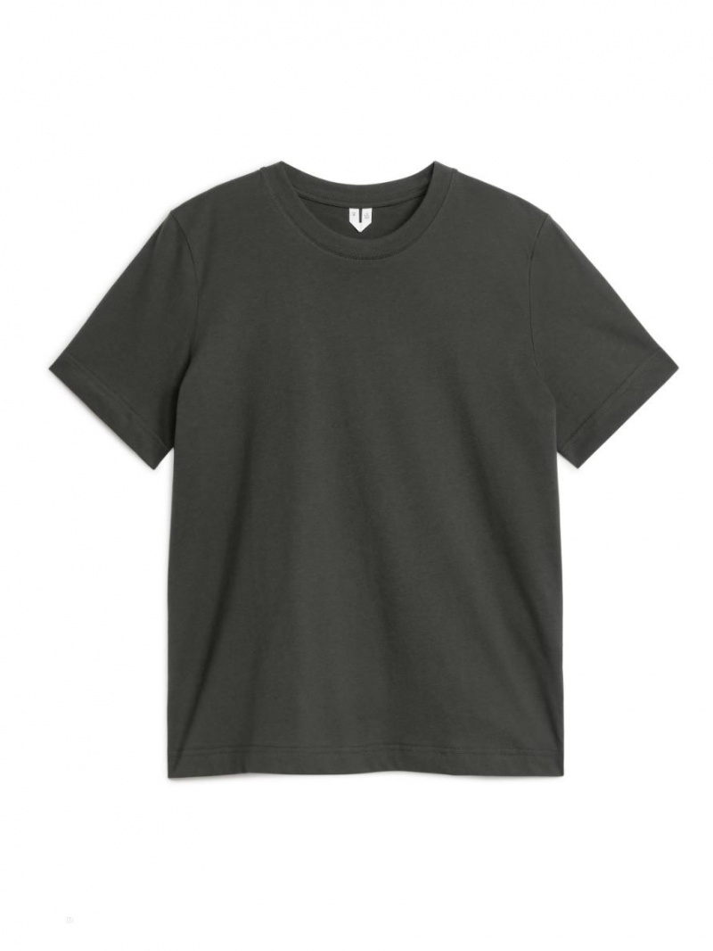 Tricouri Arket Crew-Neck Dama Gri Inchis | Romania-FJRE85974