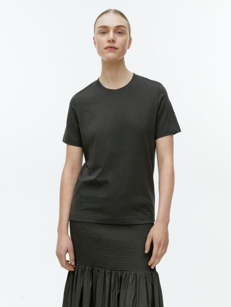 Tricouri Arket Crew-Neck Dama Gri Inchis | Romania-FJRE85974