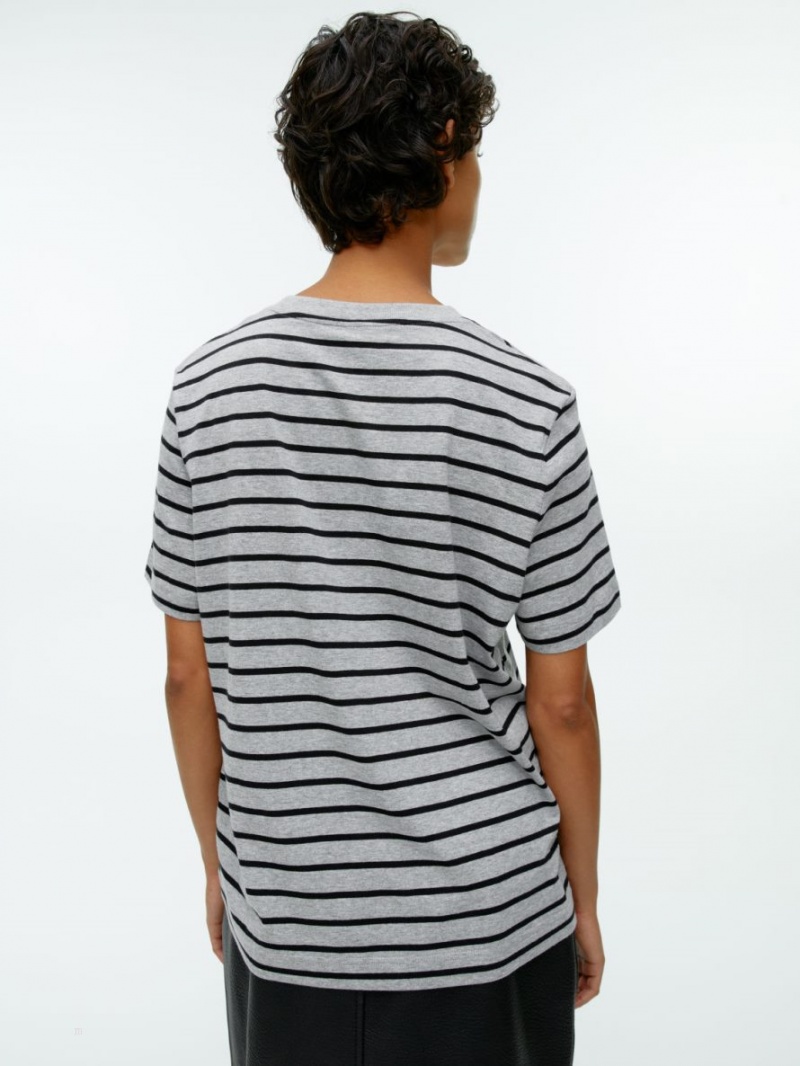 Tricouri Arket Crew-Neck Dama Gri Negrii | Romania-HGSB81327