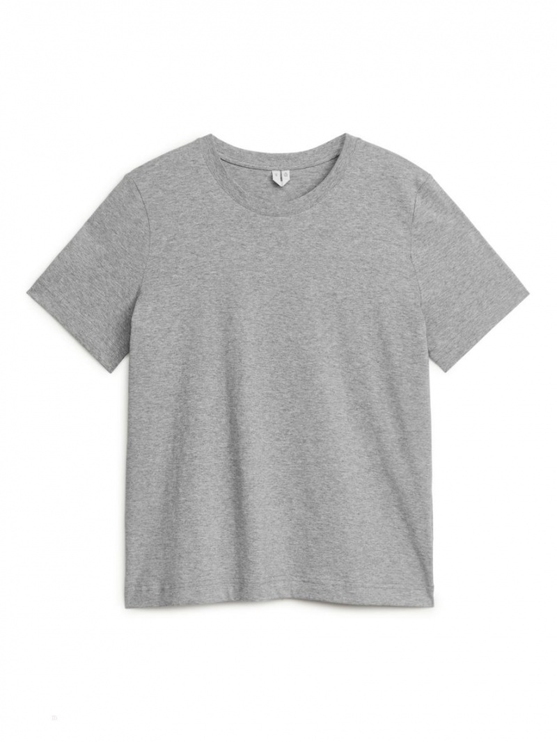 Tricouri Arket Crew-Neck Dama Gri | Romania-PQMV42179