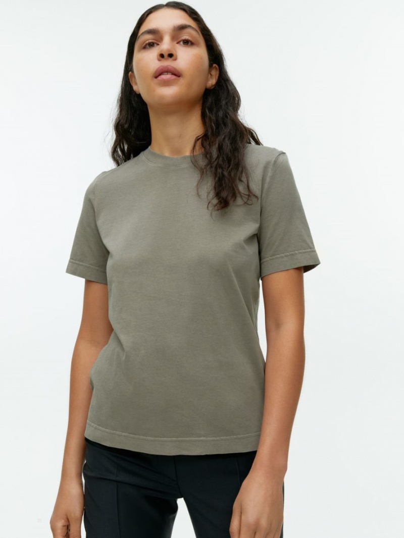 Tricouri Arket Crew-Neck Dama Verzi | Romania-VYPT91263