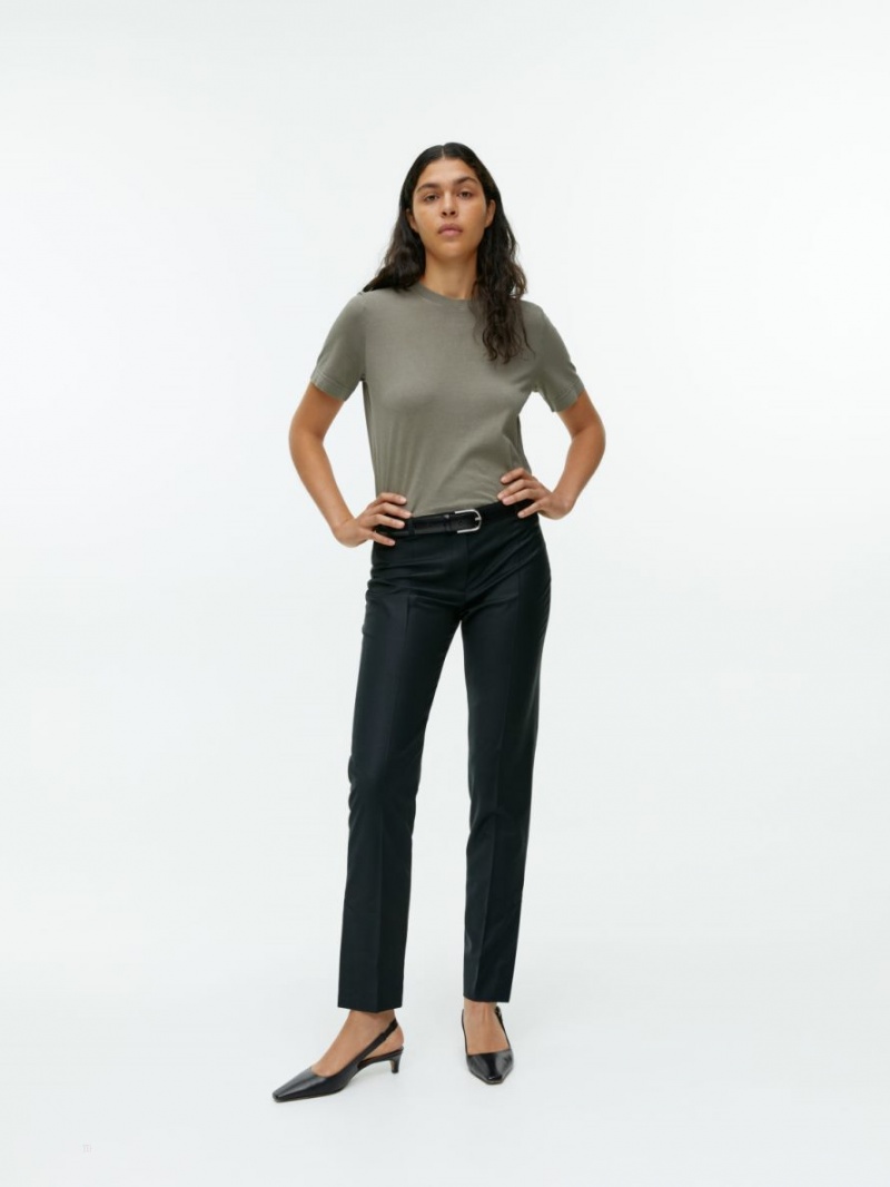 Tricouri Arket Crew-Neck Dama Verzi | Romania-VYPT91263