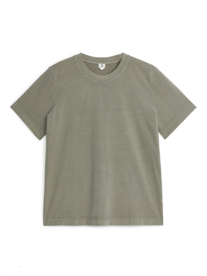 Tricouri Arket Crew-Neck Dama Verzi | Romania-VYPT91263
