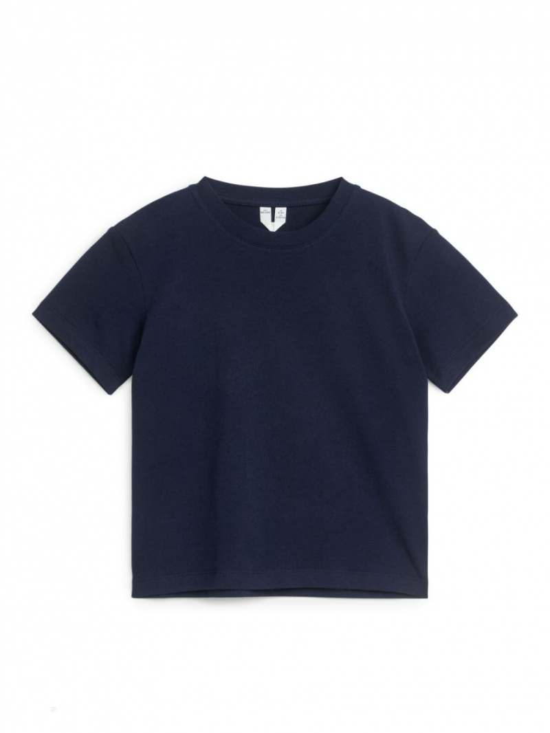 Tricouri Arket Crew-Neck Fete Albastri Inchis | Romania-XOVK27430