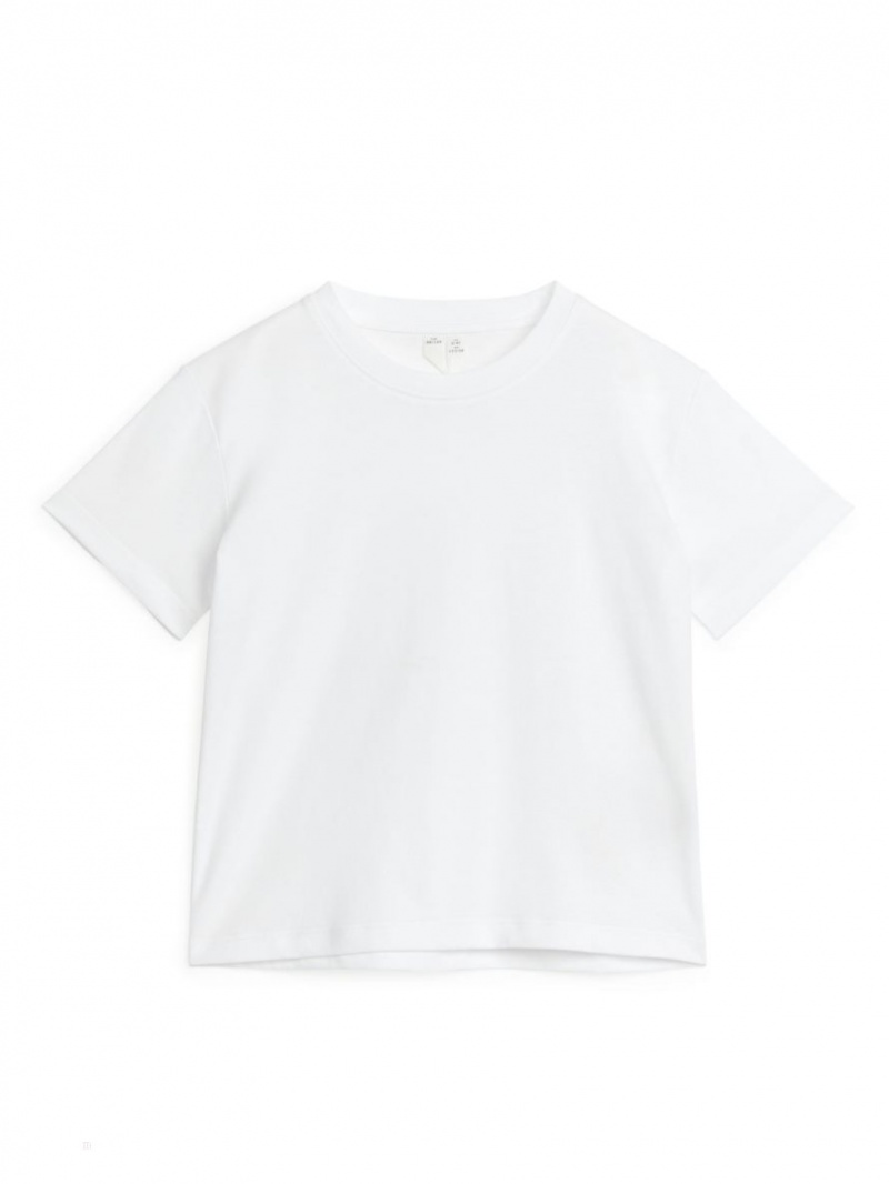 Tricouri Arket Crew-Neck Fete Albi | Romania-APDI28791