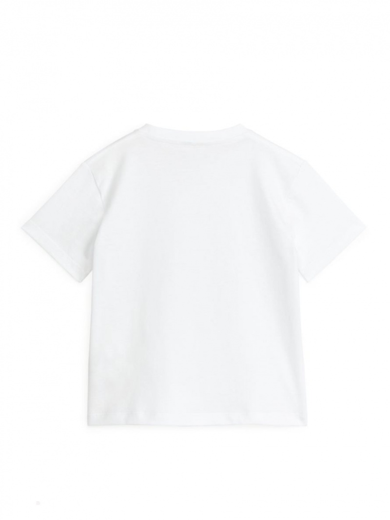 Tricouri Arket Crew-Neck Fete Albi | Romania-APDI28791